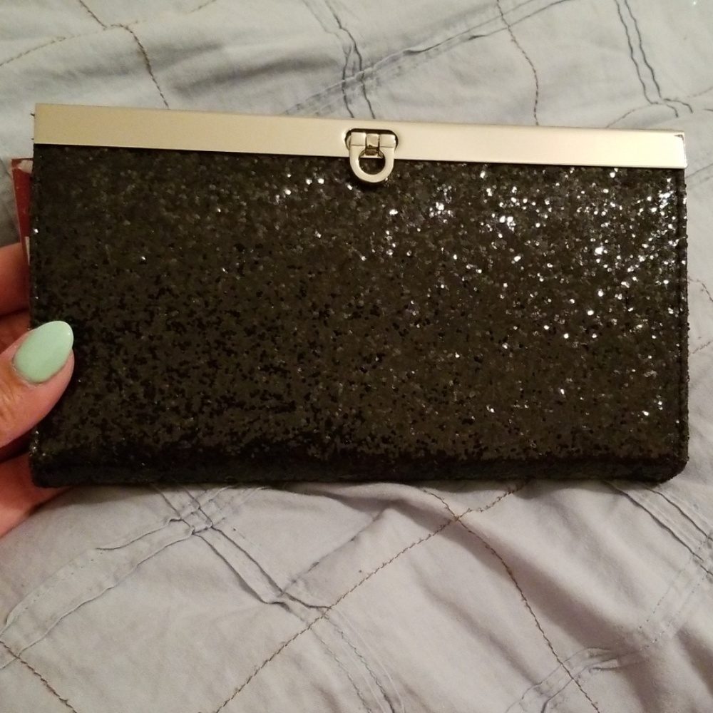 Black Sparkle Clutch NWT